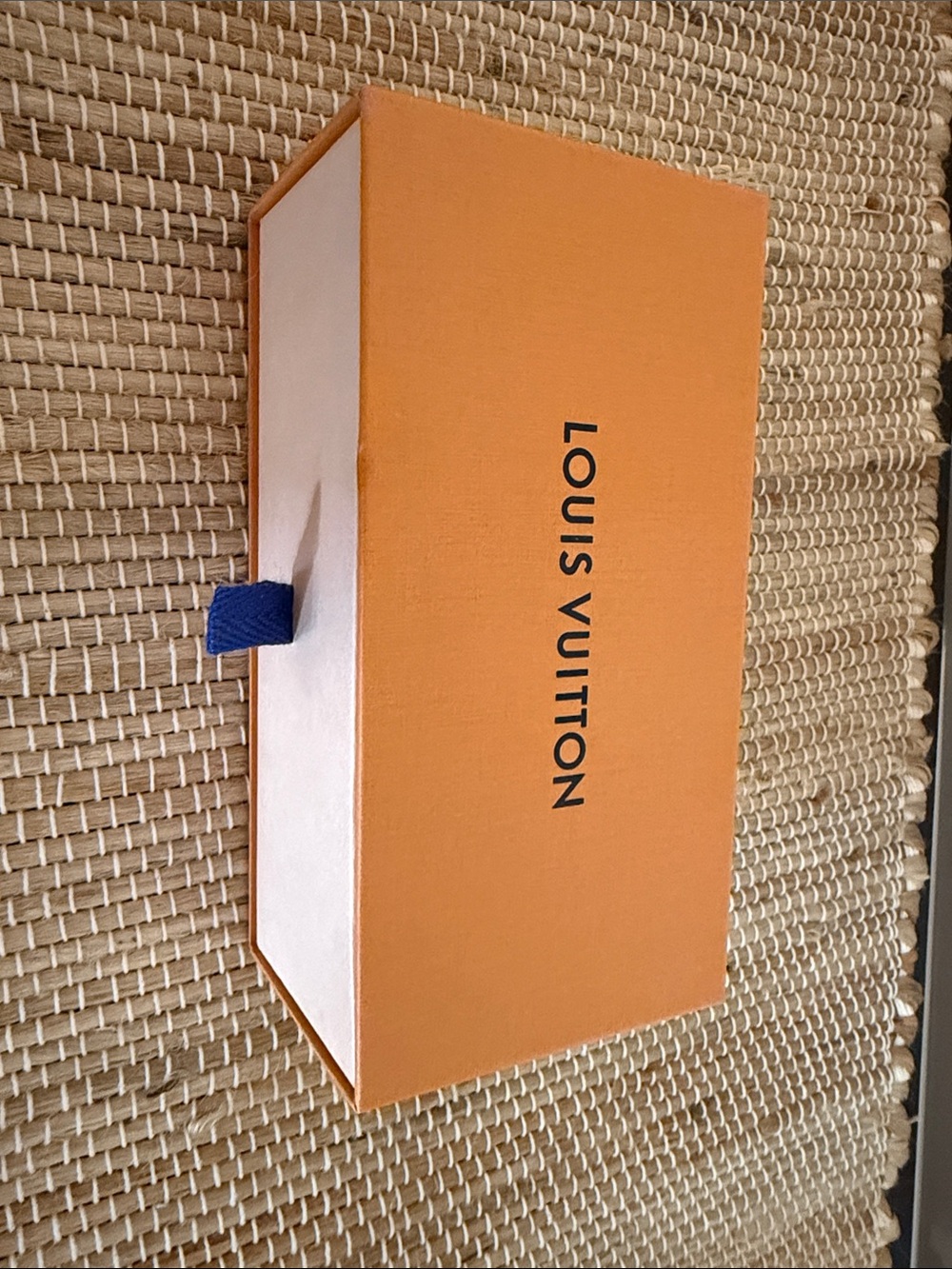 Louis Vuitton Orange Box with Blue Pull-Tab, 3.5x7